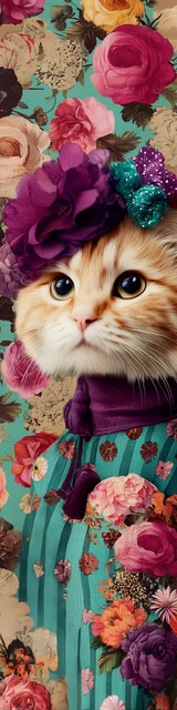 Cat bookmarks featuring a tabby cat with blue striped shirt